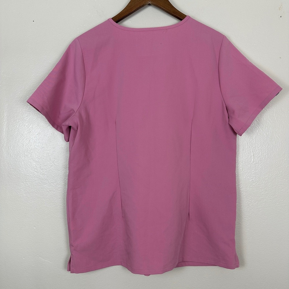 FIGS Women's Large Casma Three-Pocket Scrub Top Blush Pink FW1100 V-Neck NEW - Picture 3 of 10